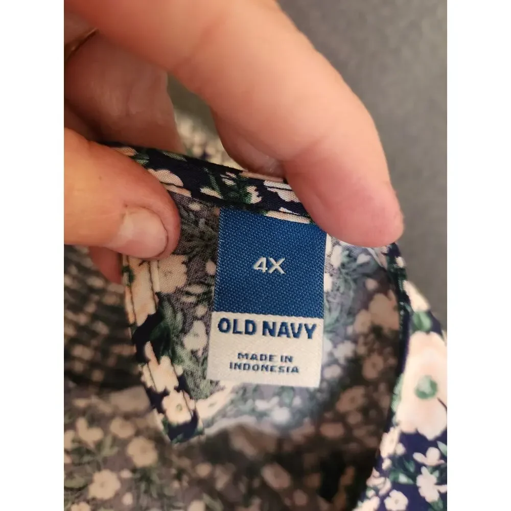 Old Navy‎ Womens Maxi Dress 4X Floral Cottagecore Puff Short Sleeve Smocked NWOT